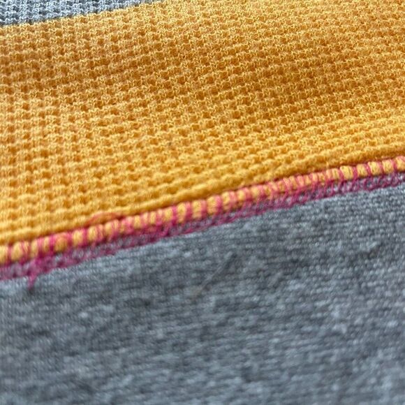 VTG US POLO ASSN Big Pony Waffle Knit Thermal Stripe Shirt Ralph Lauren Y2K XL - Picture 6 of 10